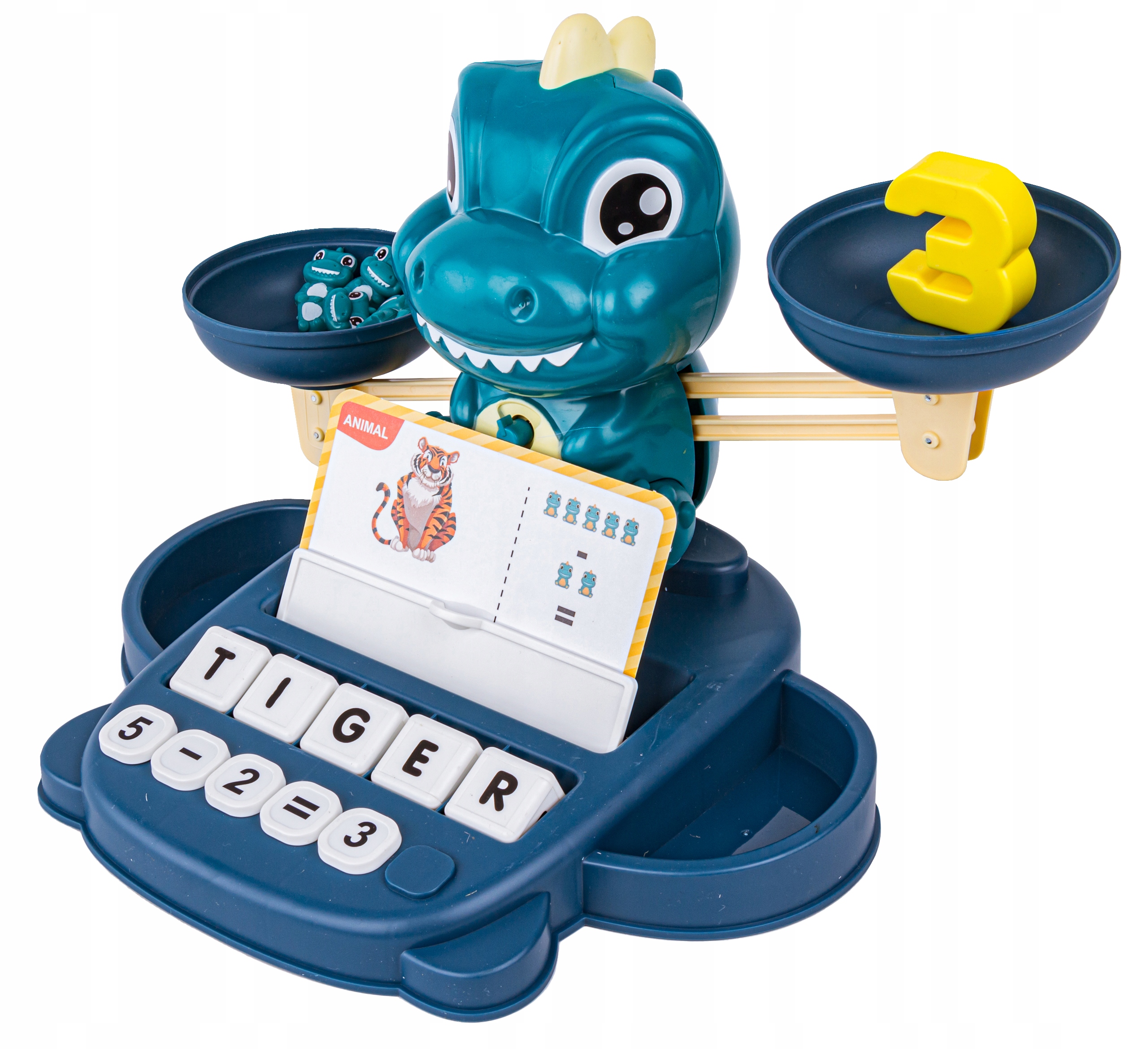 Gra Edukacyjna dla 6 latka NAUKA LICZENIA FISZKI Język ANGIELSKI Waga DINO Certyfikaty, opinie, atesty CE EN 71