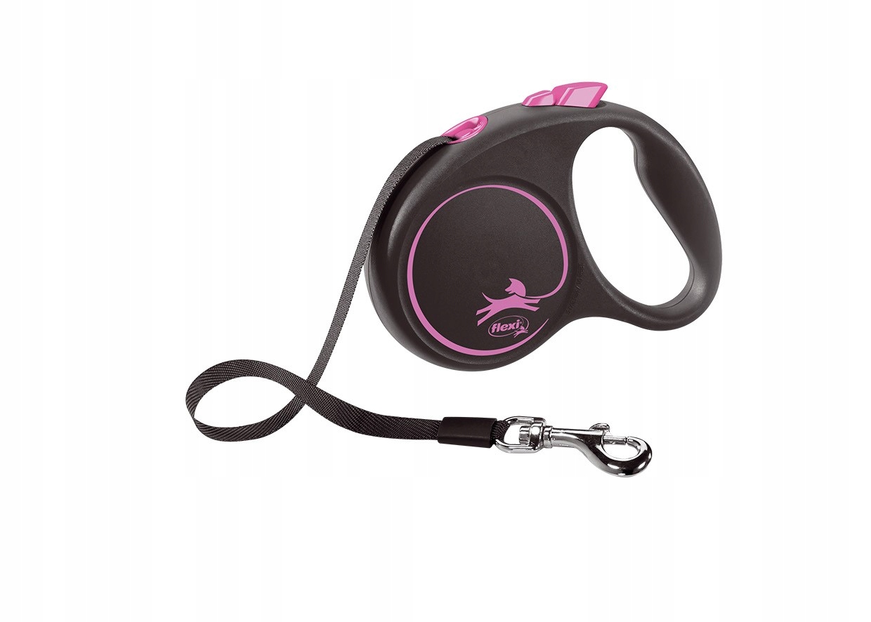 

Flexi Black Design smycz S 5m taśma różowy