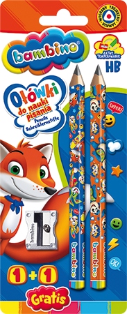 

Bambino Zestaw 2 Ołówków Hb Na Blistrze mini zoo