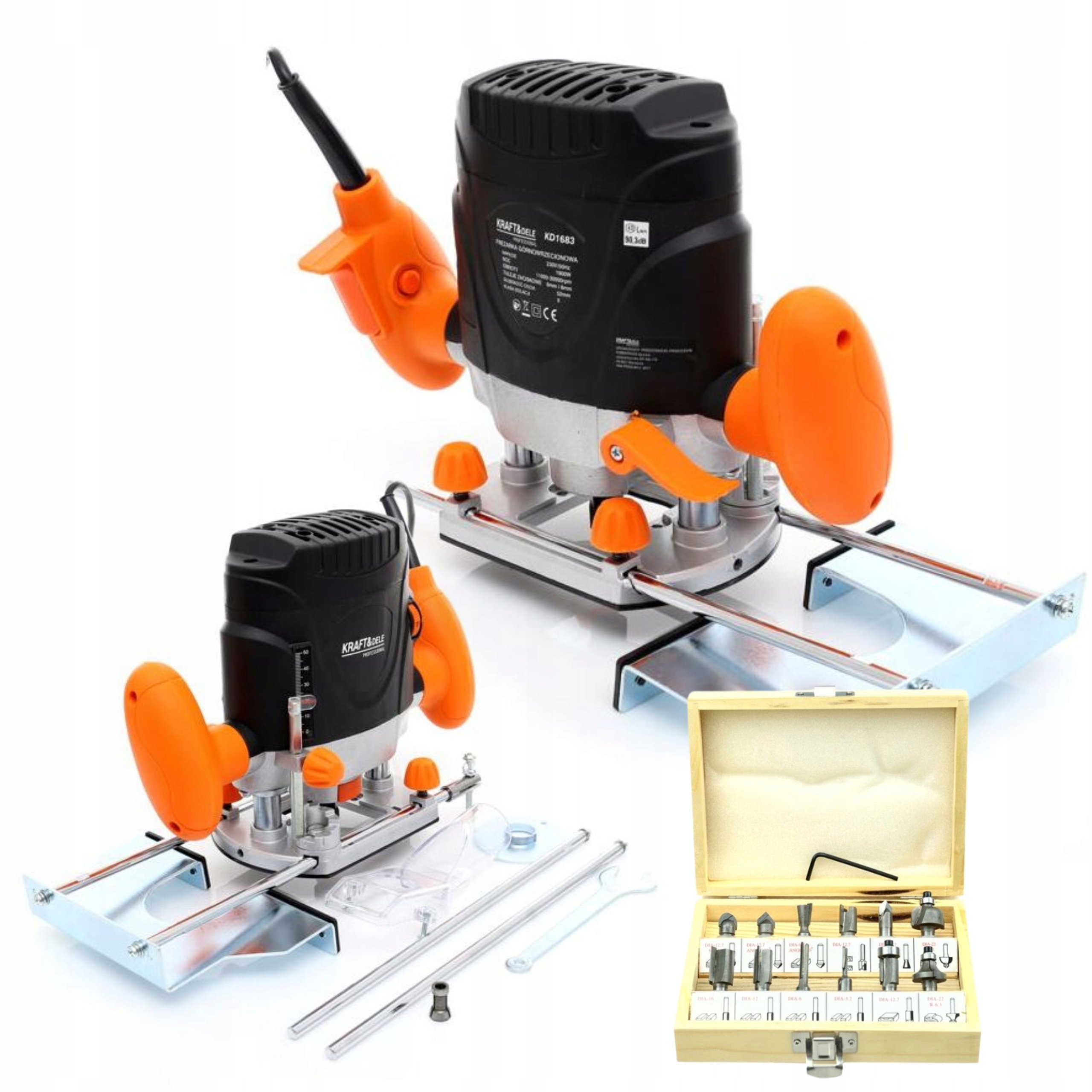 FREZARKA GÓRNOWRZECIONOWA DO DREWNA 6mm 8mm 1900W KD1683 REGULACJA +12FREZ