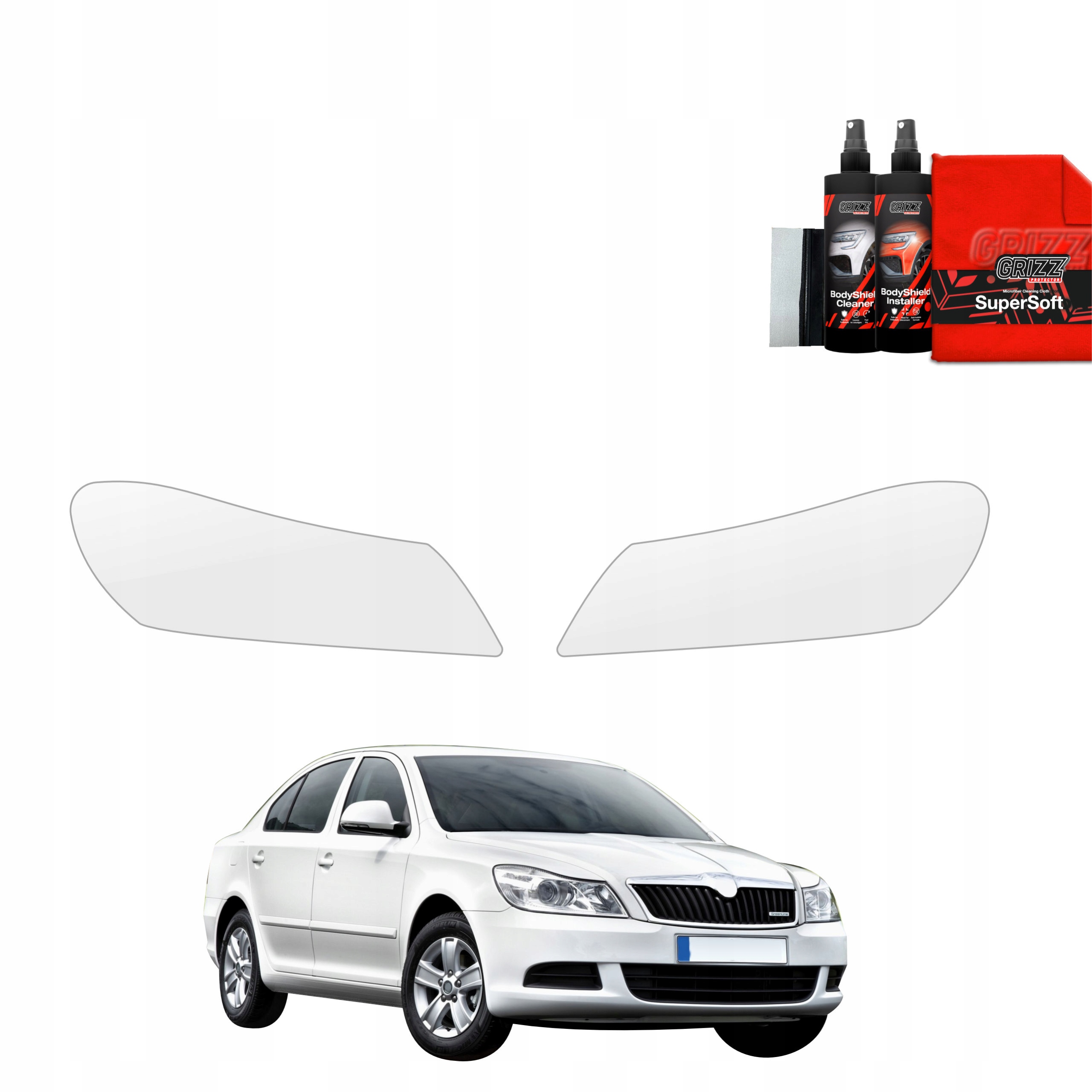 2v1 Fólie Ppf na světla pro Škoda Octavia 2 Sedan Facelift (2008-2013)