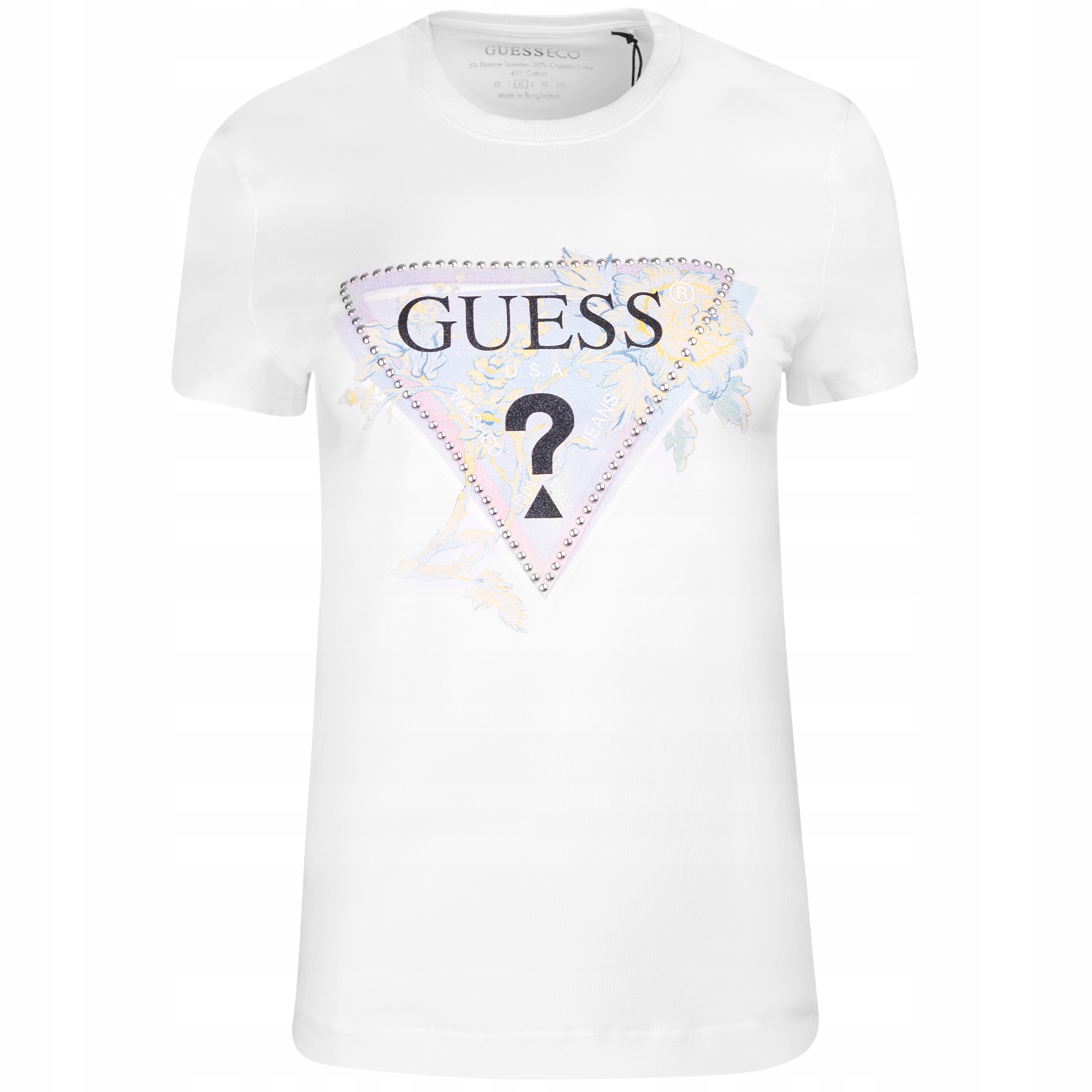 Guess Tričko Dámské Slim Tshirt Dárek W3RI18 Bílá