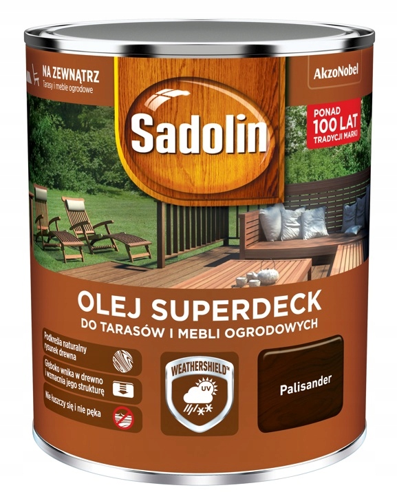 

Olej Superdeck Sadolin do drewna, palisander 0.75l