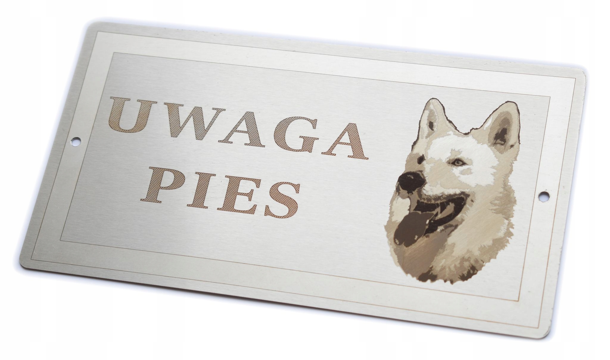 

Tabliczka Uwaga Pies- Biały owczarek szwajcarski