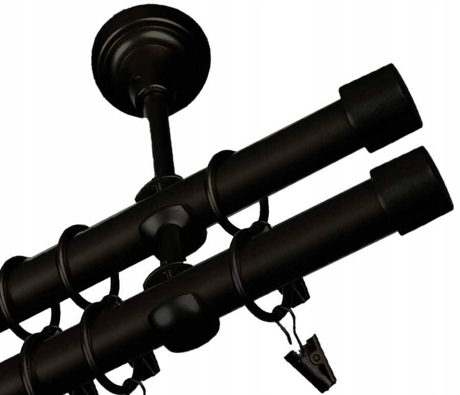 

Karnisz Opera Podwójny Metal Czarny 19+19mm 120cm