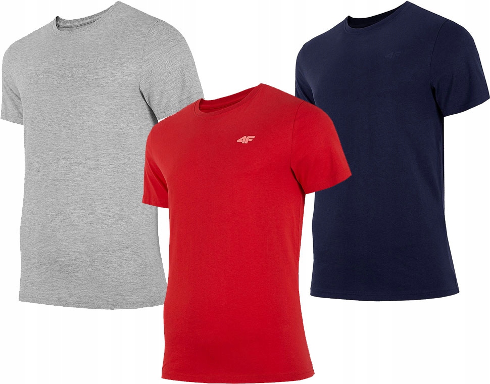 

Koszulka Męska 4F T-shirt Zestaw 3 Sztuki r.M