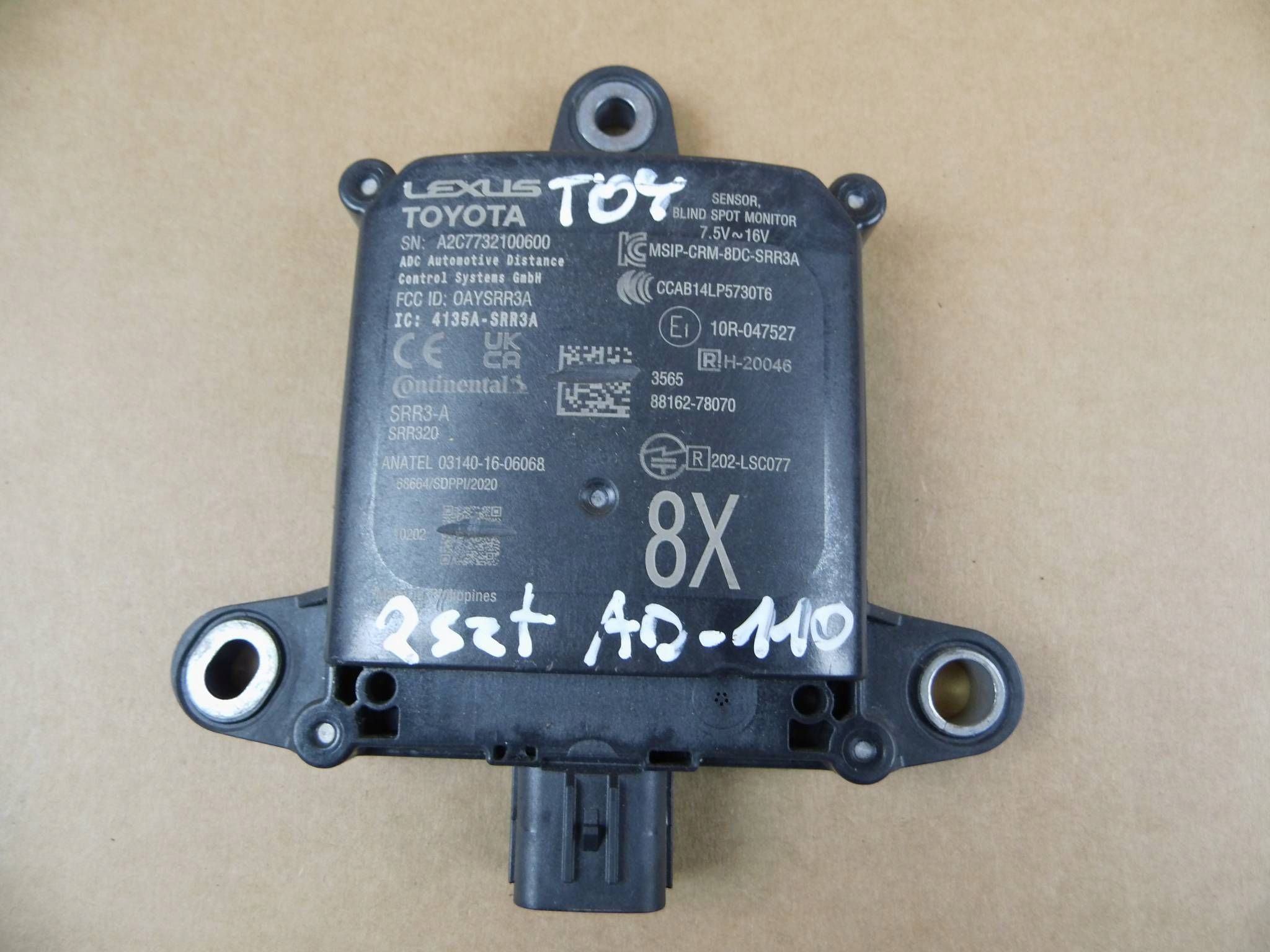 Lexus NX II sensor radar sensor module martwego pola 88162-78070