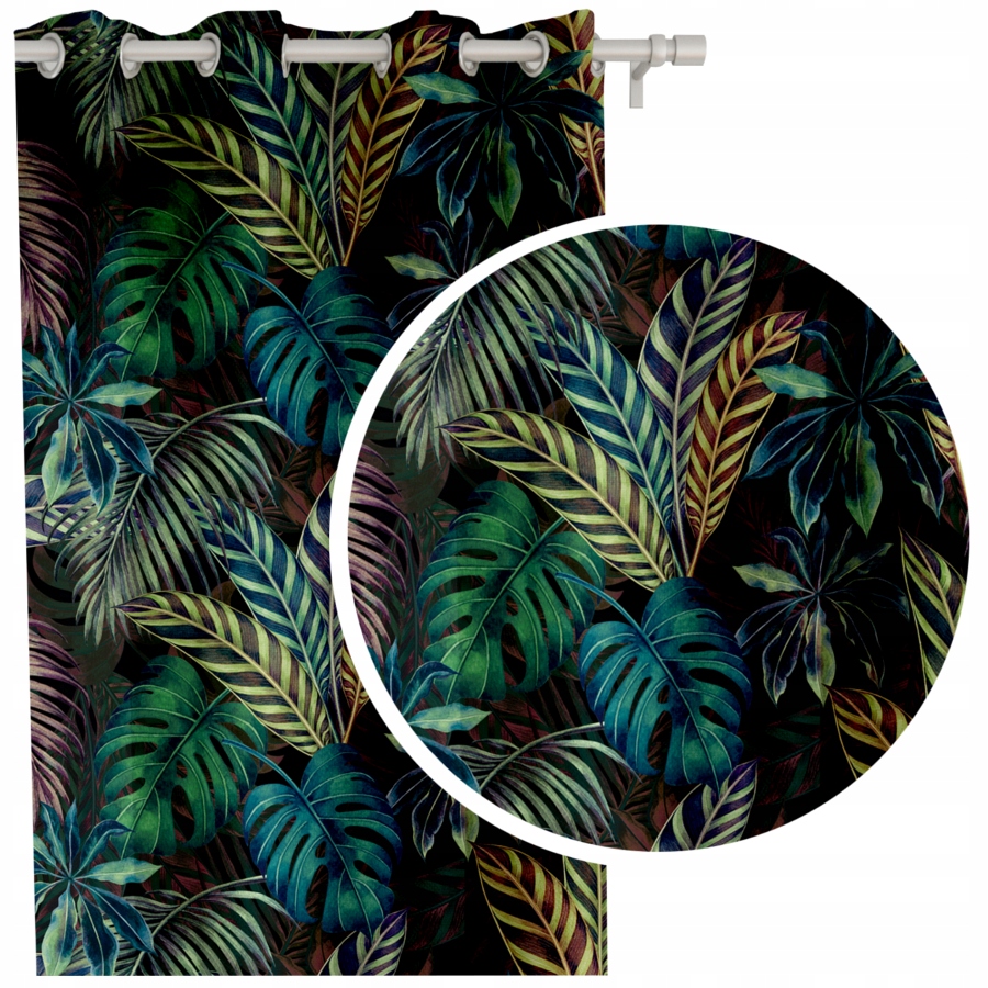 

Zasłona Liście Kolor Tropiki Palmy Zasłony 145x250