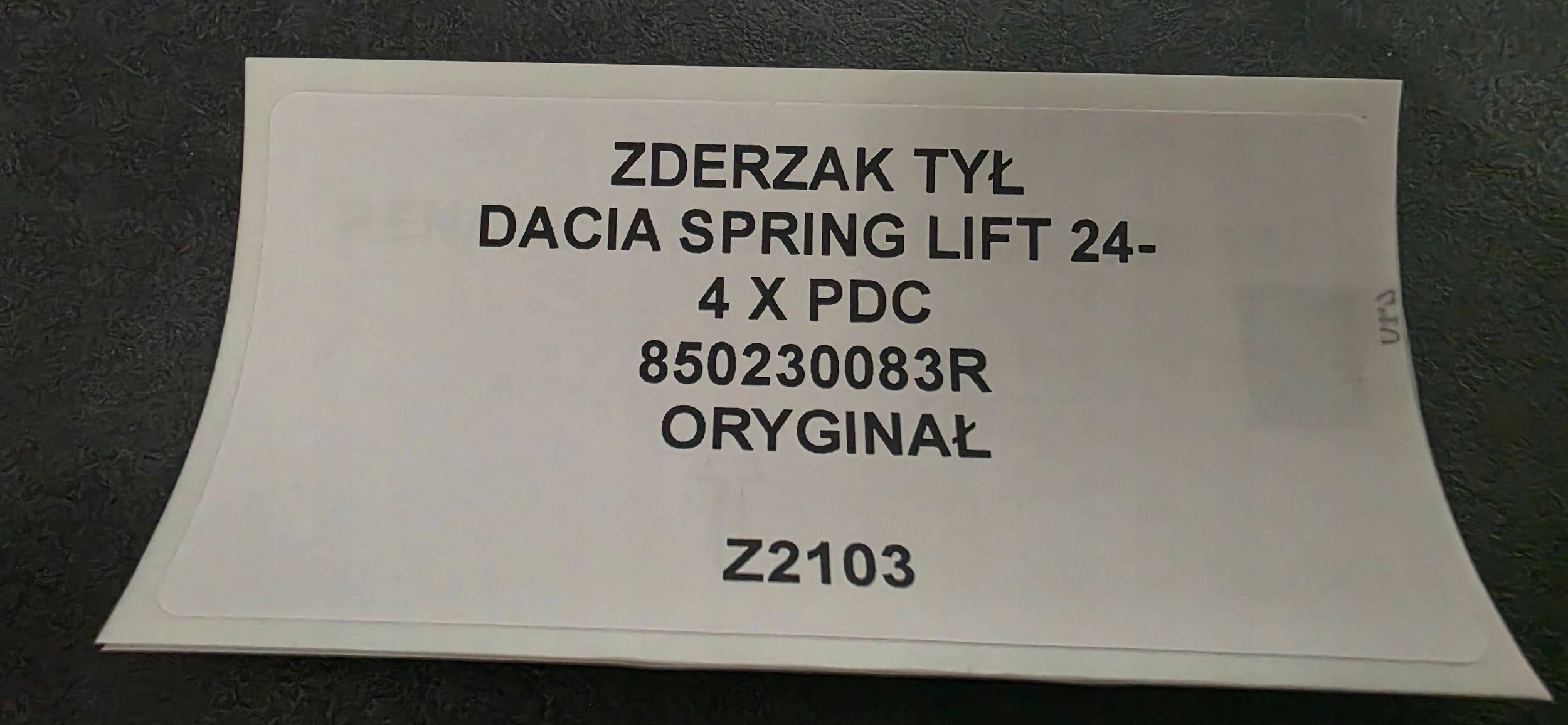 bumper rear rear part Dacia Spring 850230083R