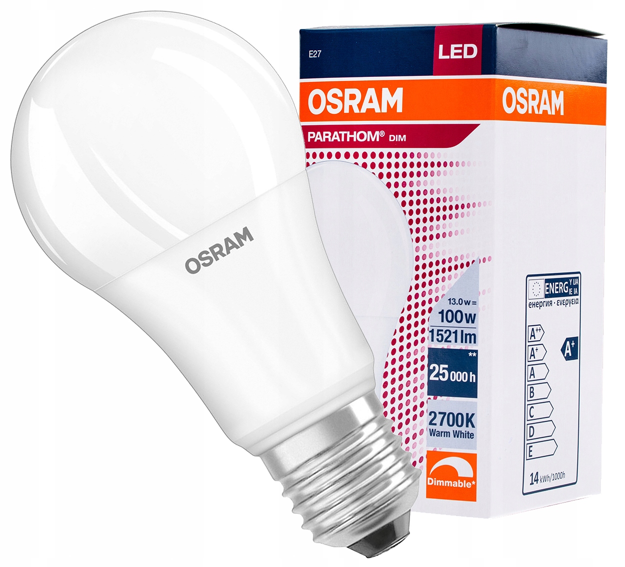 

Żarówka Led E27 14W 100W Osram 2700K Ściemnialna