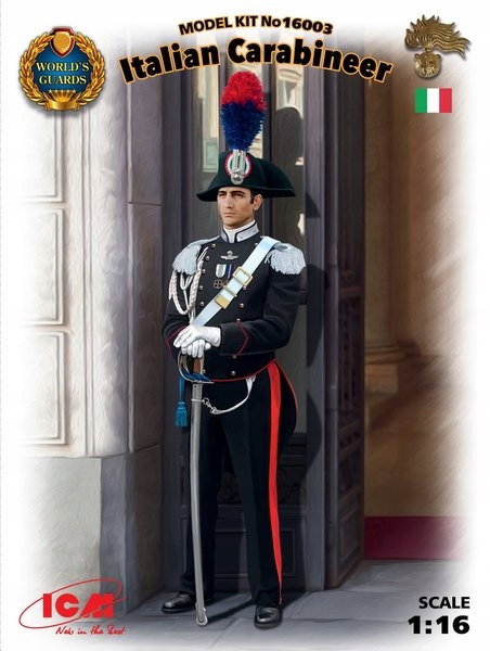 ICM 16003 Italian Carabinier model plastová figurka ke slepení 1:16