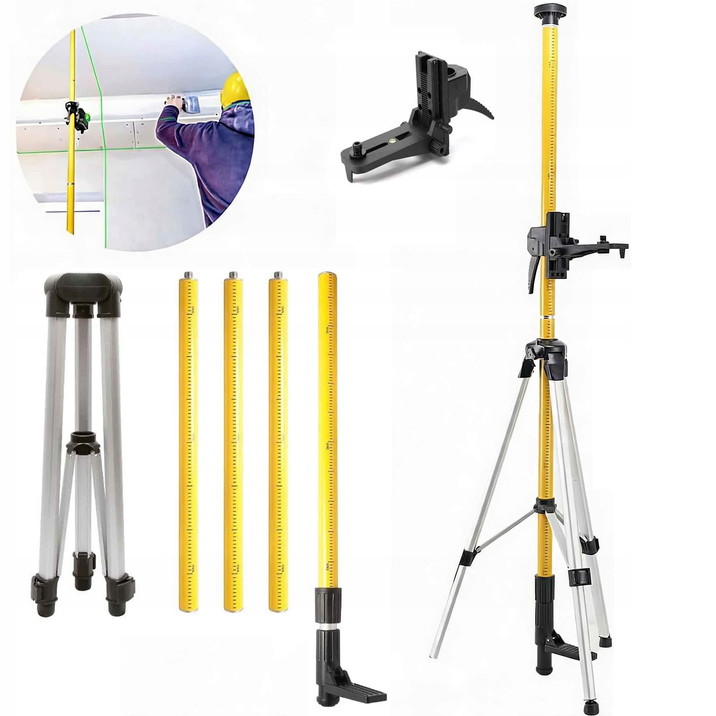 Laserová tyč s stativem, teleskopická tyč 300 cm, zatahovací stativ