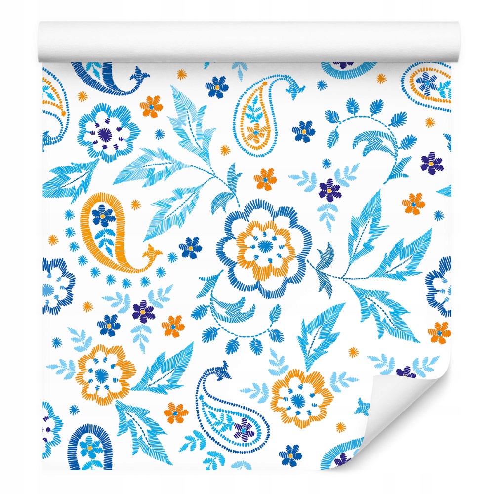 Tapeta na chodbu květiny rostliny folkové vzory