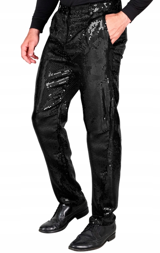 Pánské Flitrové Kalhoty Černé XL Silvestr Karneval 70. Léta Widmann 12284