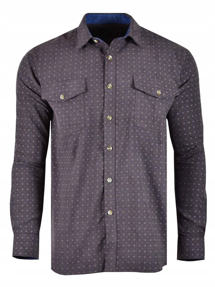 

41/42 Koszula Sztruksowa Szara Wzory Długi