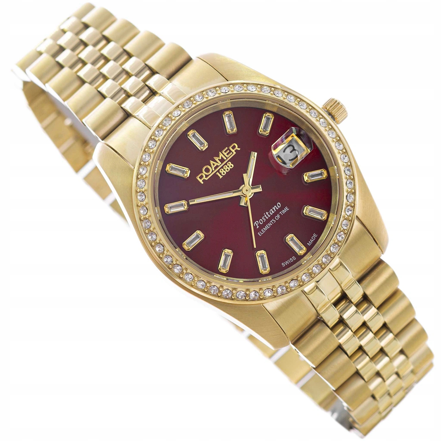 Dámské Hodinky Roamer 853858 48 69 20 Positano Gold Zirkony