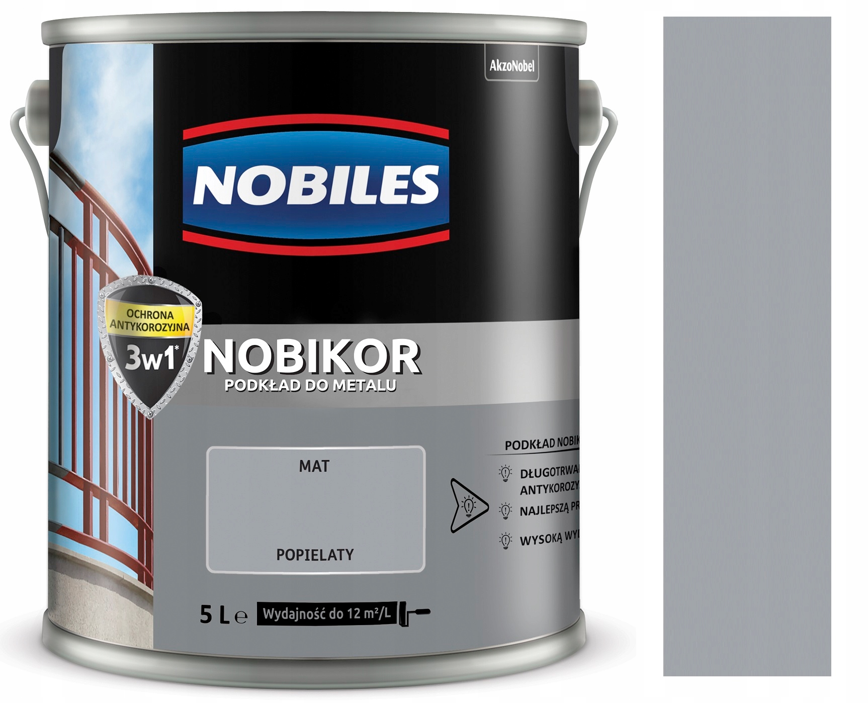Nobiles Nobikor Antykorozyjny Popielaty Mat 5L
