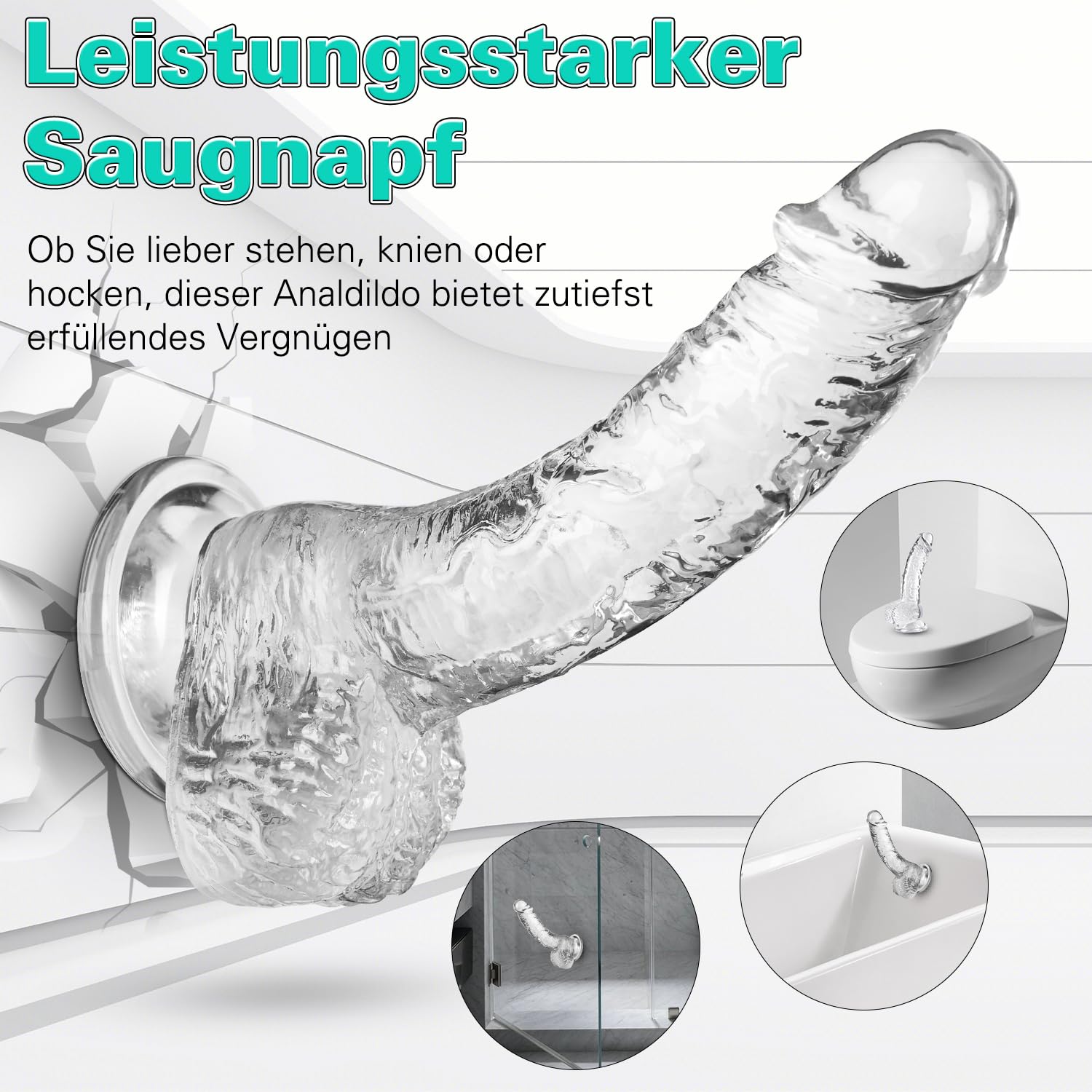 WAKELUST Realistyczny Dildo 18CM z Mocną Przyssawką Miękki Silikonowy — miniatura 3