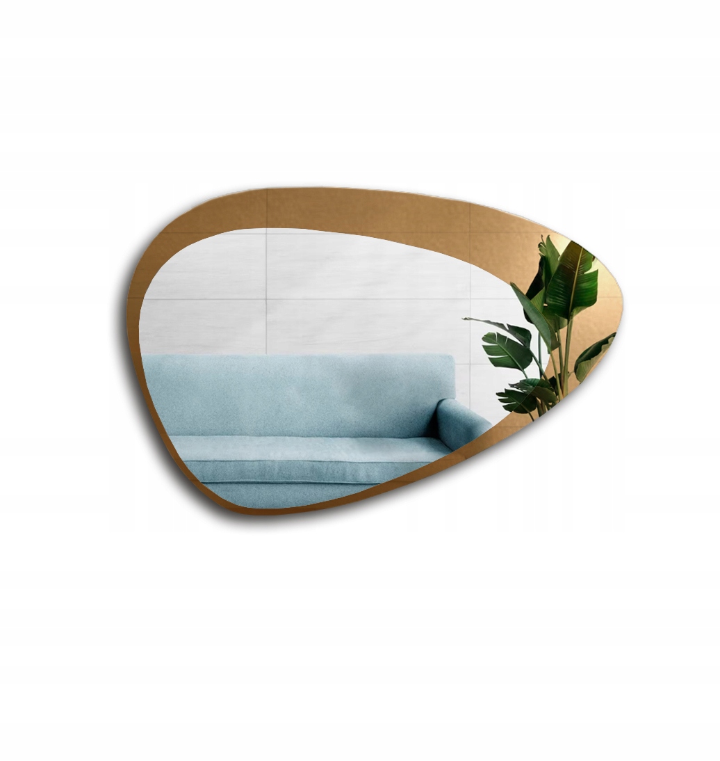 Zrcadlo nepravidelné Kalcyt na zlaté tabuli 168 x 110 cm nástěnné