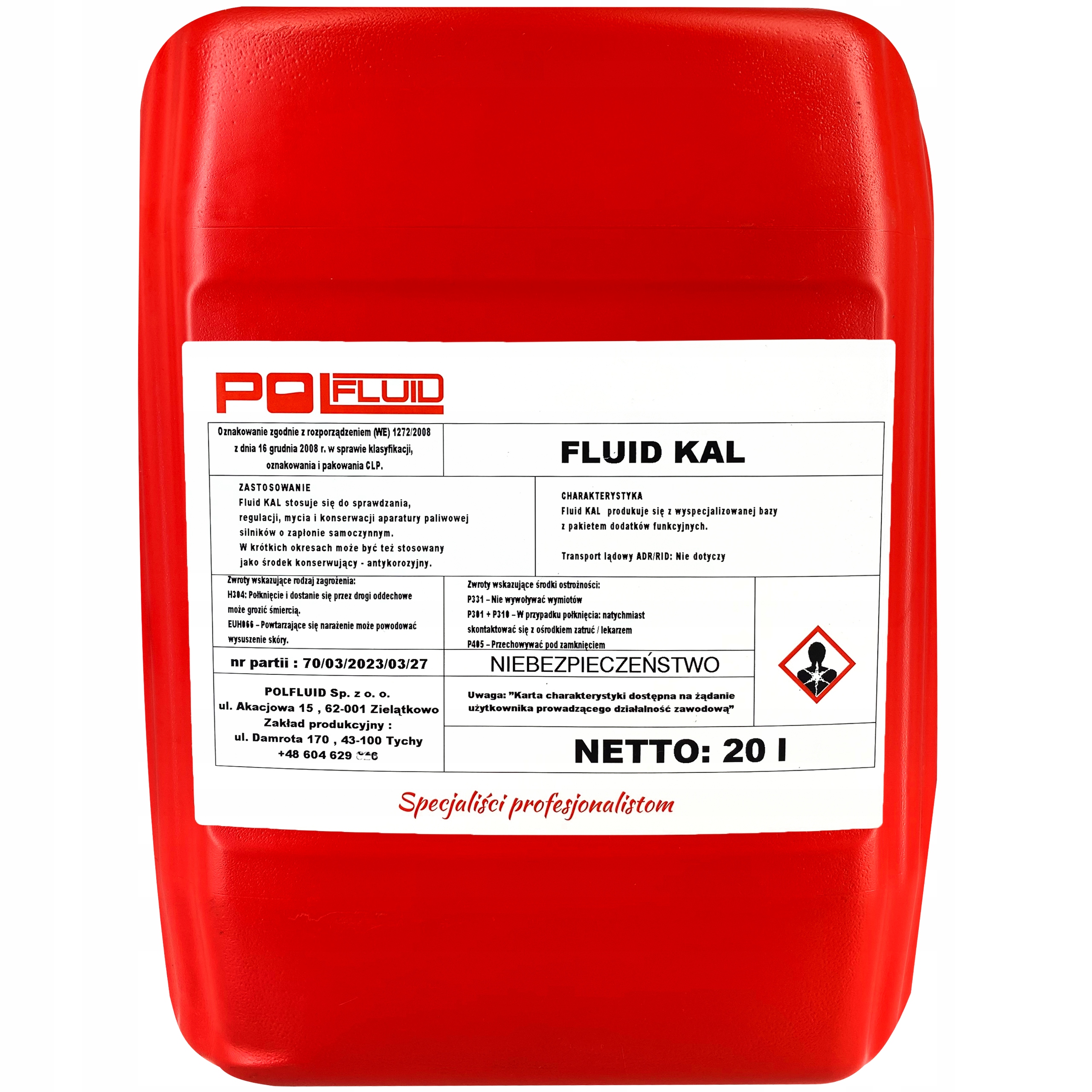 

Olej Płyn Do Stołu Probierczego Kalibracja 20L