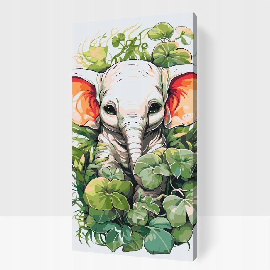 Malování Podle Čísel Slon Portrét Květiny Dětská zvířata Velký 40x80 cm
