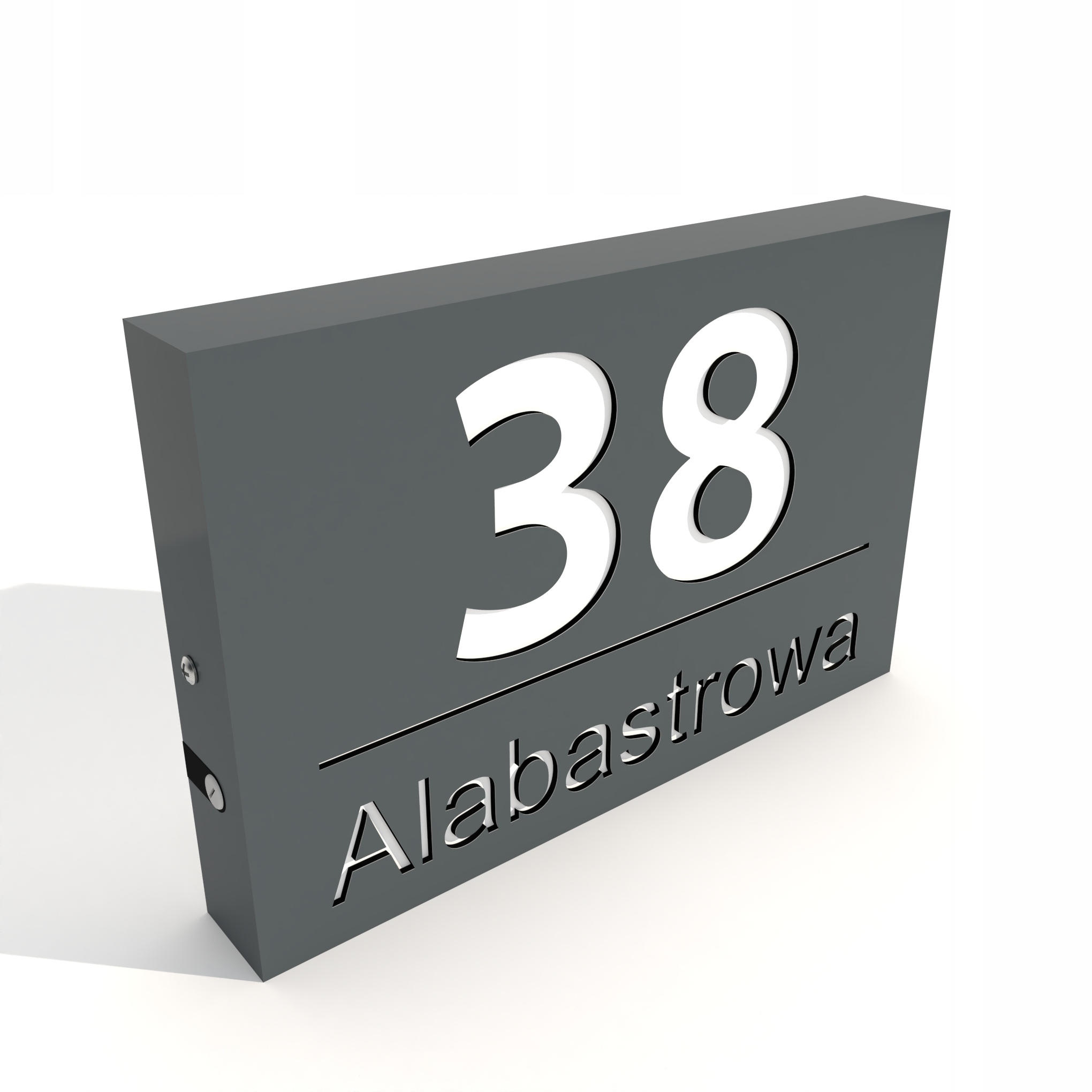 Podświetlany numer domu tabliczka tablica adresowa adres KML LED 30x20 Marka Cucudo