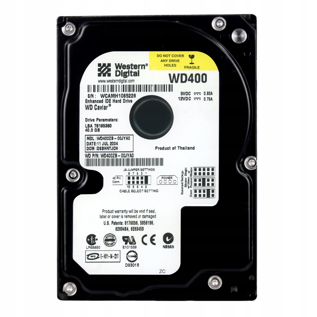 Wd Caviar 40GB 7.2K 2MB Ata 3.5'' WD400ZB-00JYA0