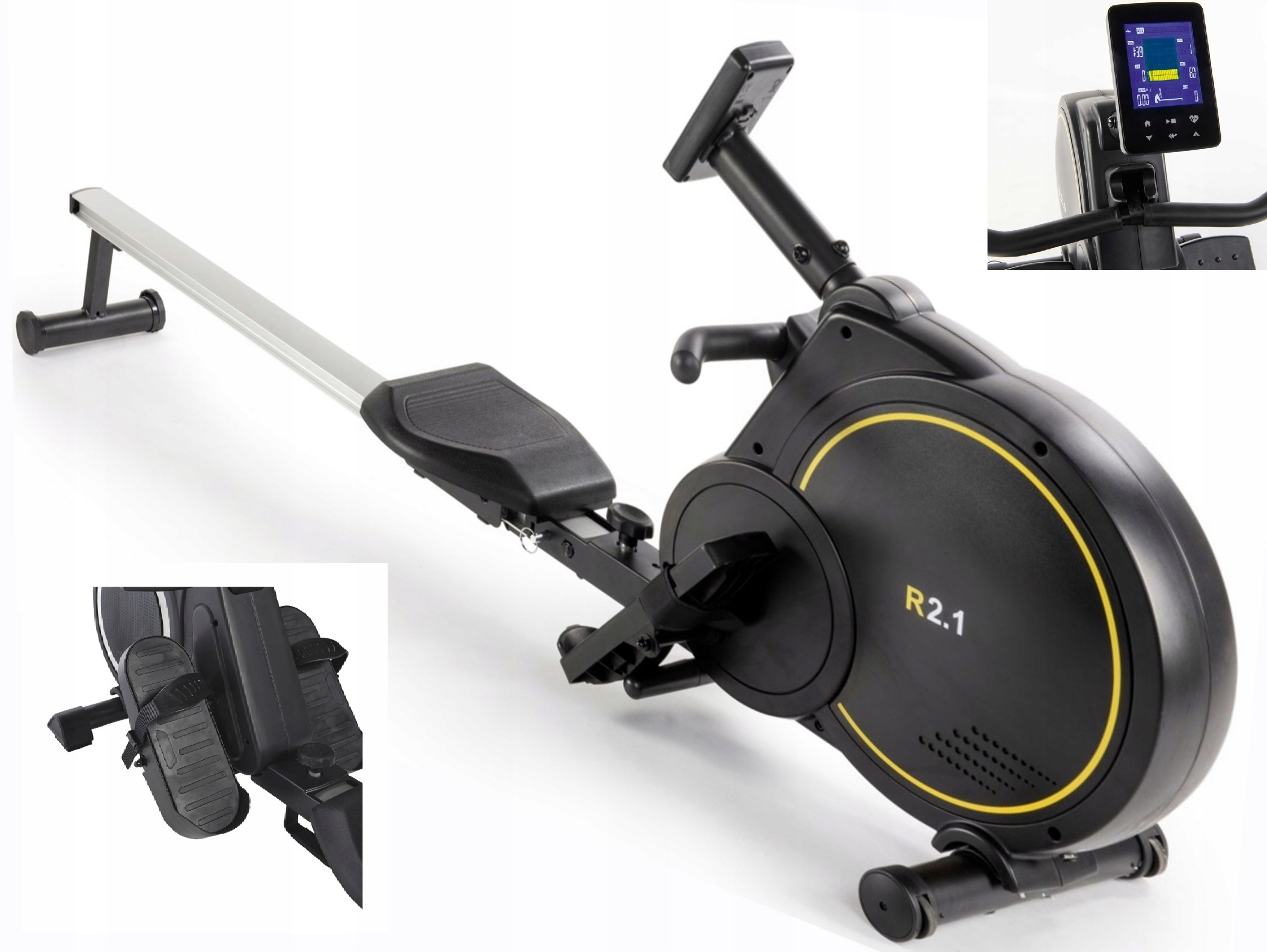 Wioślarz mechaniczny dźwigowy 8TIMES3 sprzęt fitness 16 programów Kod producenta 0088