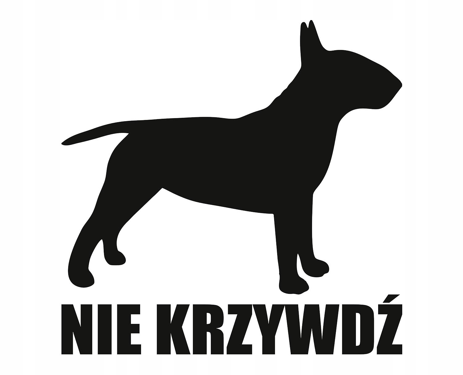 Naklejka Nie krzywdź Bulterier