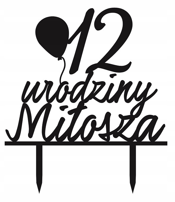 

Topper urodzinowy z dowolną cyfrą i imieniem balon