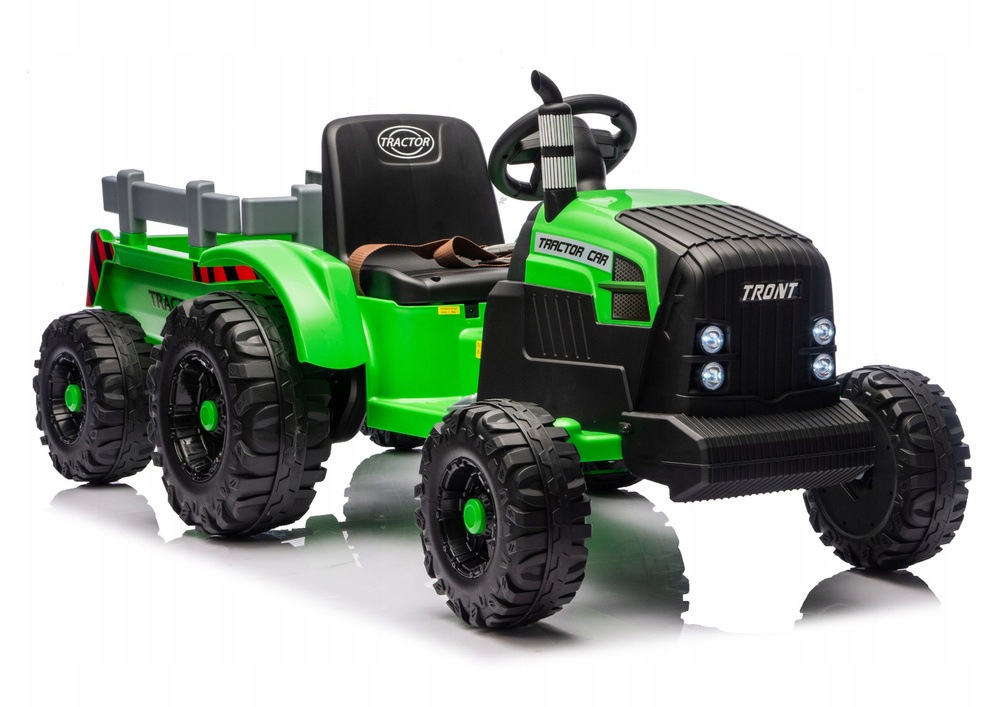 Traktor na akumulator z przyczepą 24V jasnozielony dla dzieci