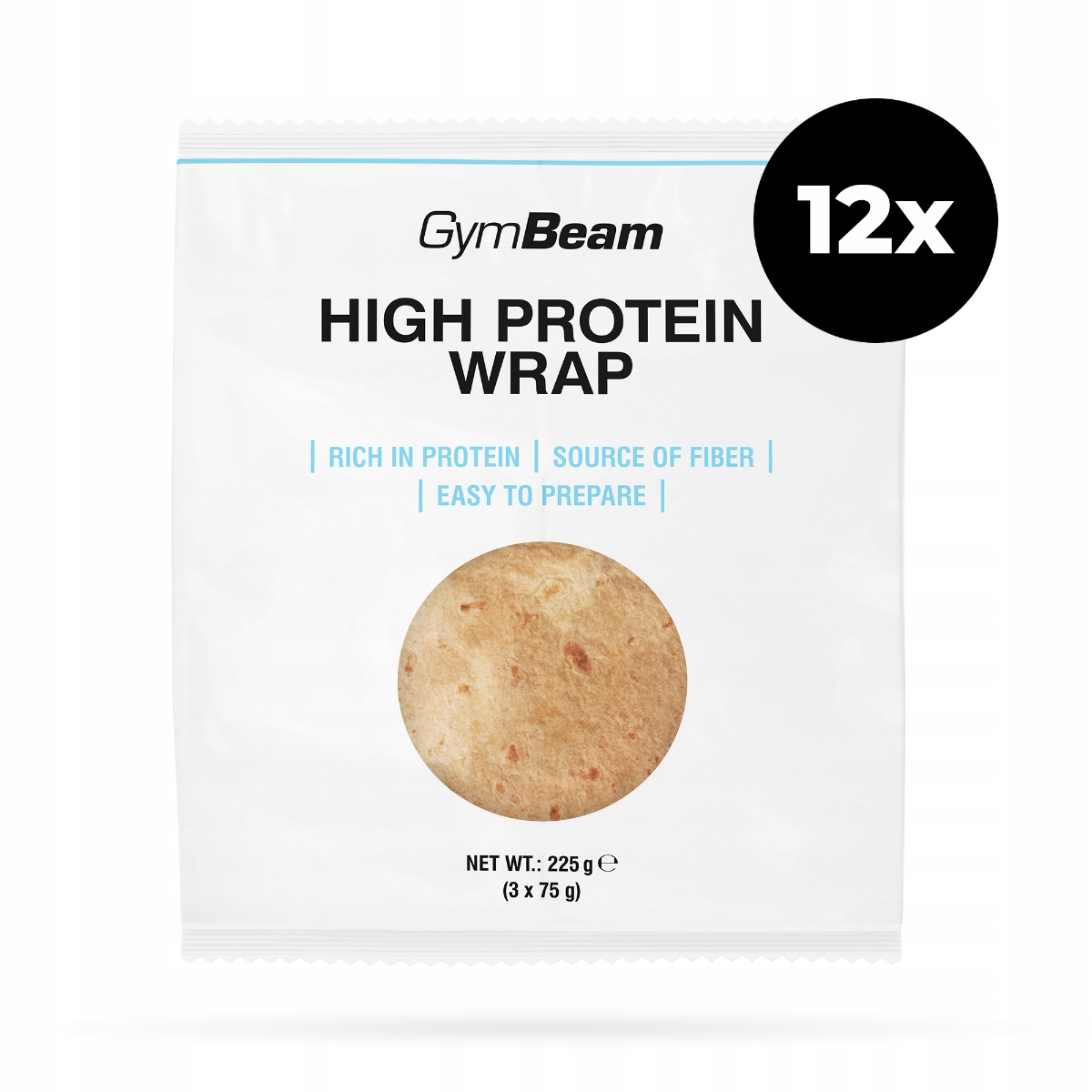 Wrap Wysokobiałkowy Miękki I Elastyczny, Źródło Błonnika GymBeam 12x225 g