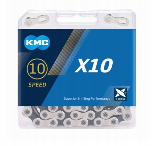 Řetěz na kolo Kmc X10, 122 článků, stříbrno-černý