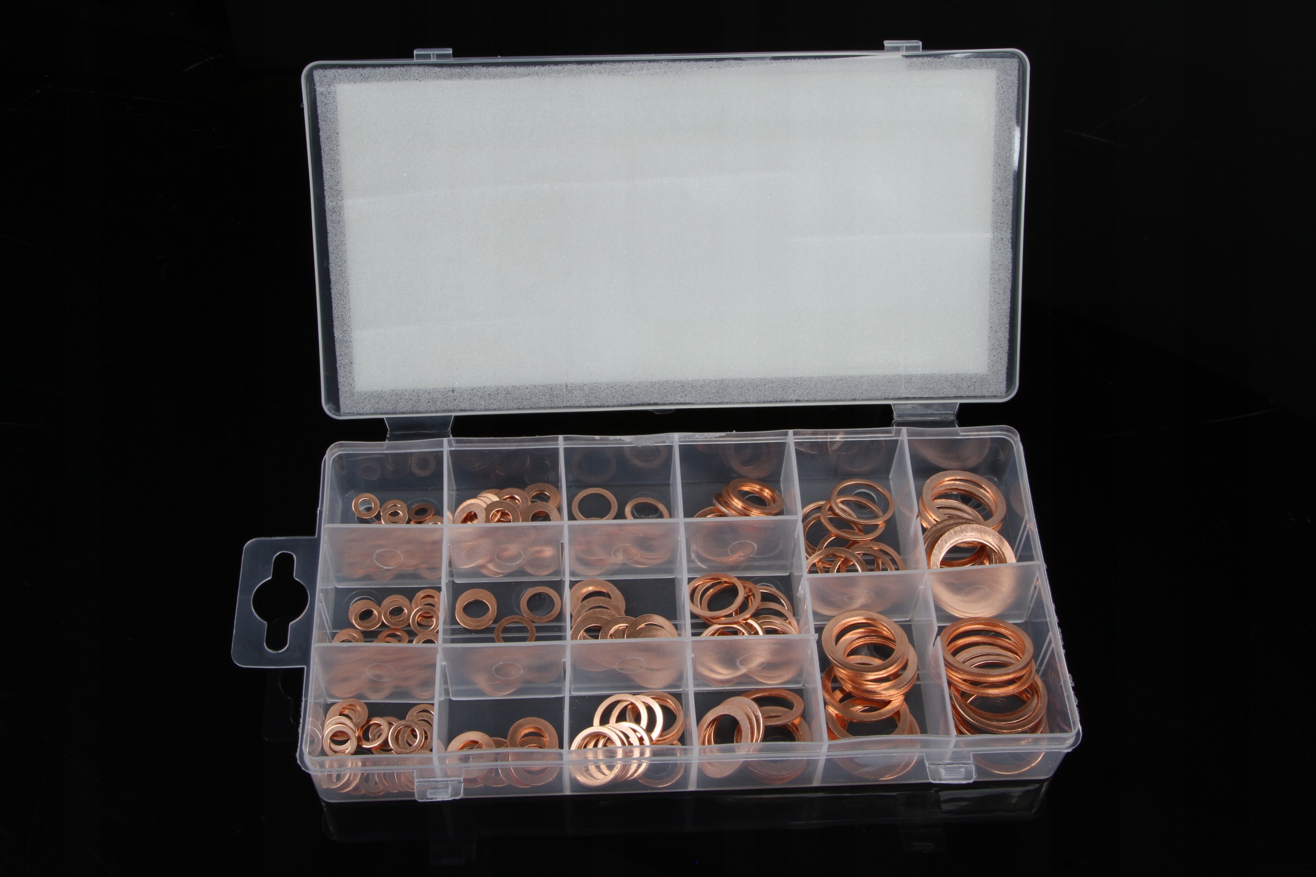 PODKŁADKI MIEDZIANE USZCZELKI ZESTAW PODKŁADEK MIEDŹ MIEDZIANYCH 220 szt Kod producenta M66458