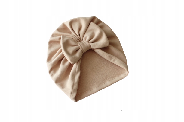 

Czapka turban beż nude kokarda dresowy 36-38