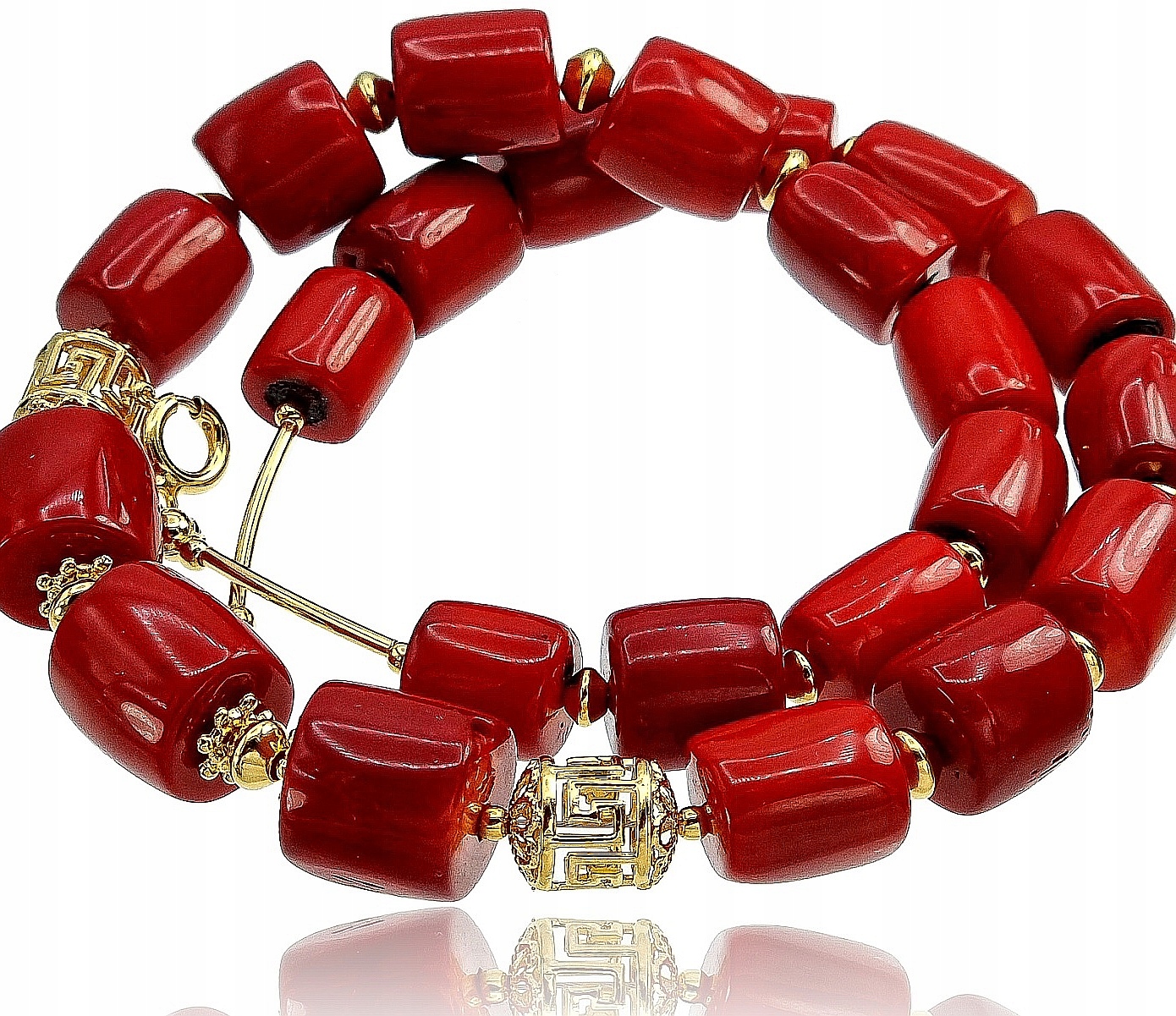 Krásný přírodní korálový náhrdelník Zlaté Stříbro