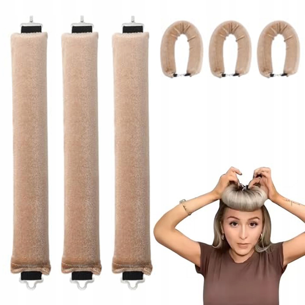 Natáčky Na Vlasy 3 Ks Měkké Papiloty Loki Velvet Efekt Blowoutna Khaki