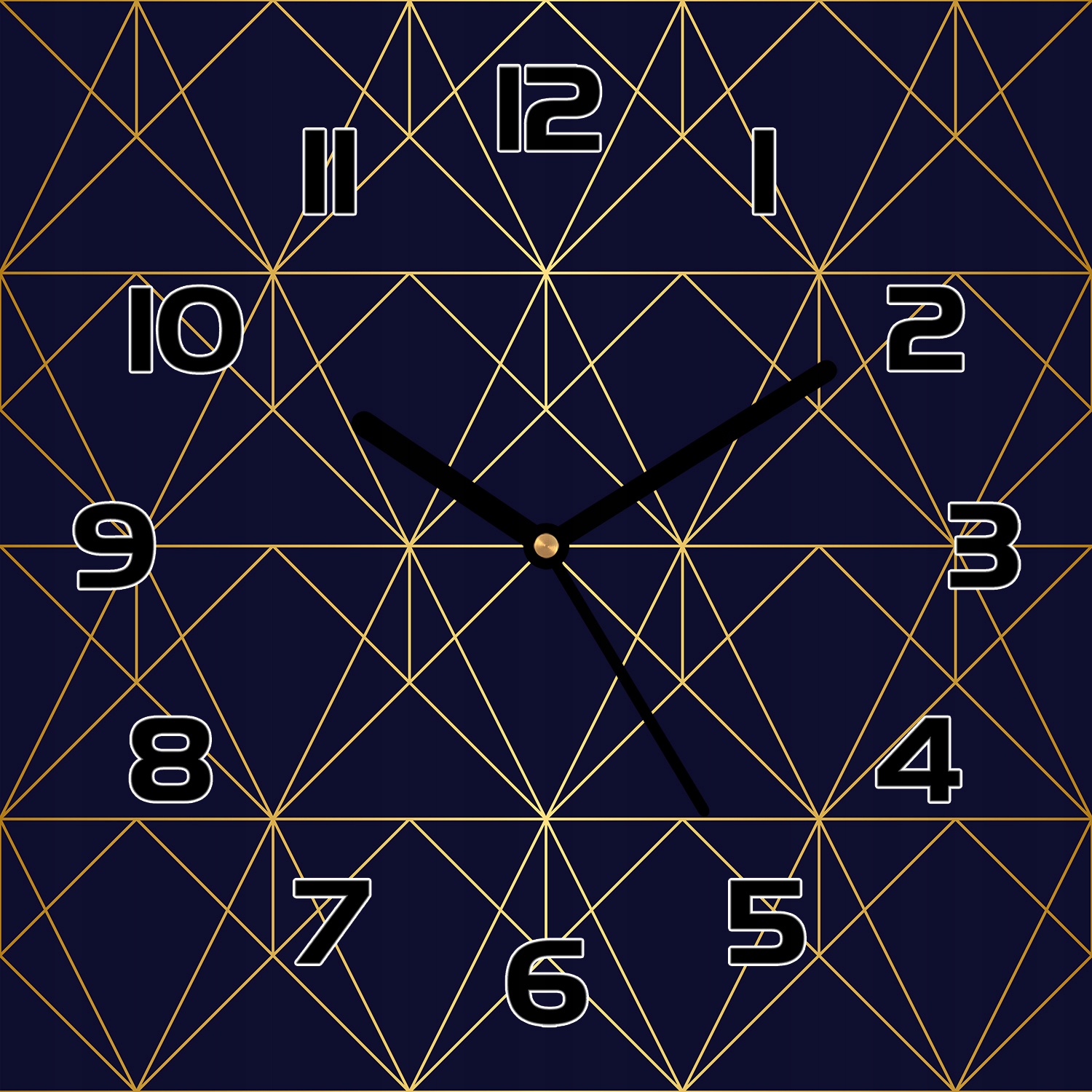 

Zegar na szkle Geometryczny wzór trójkąty 30x30 cm