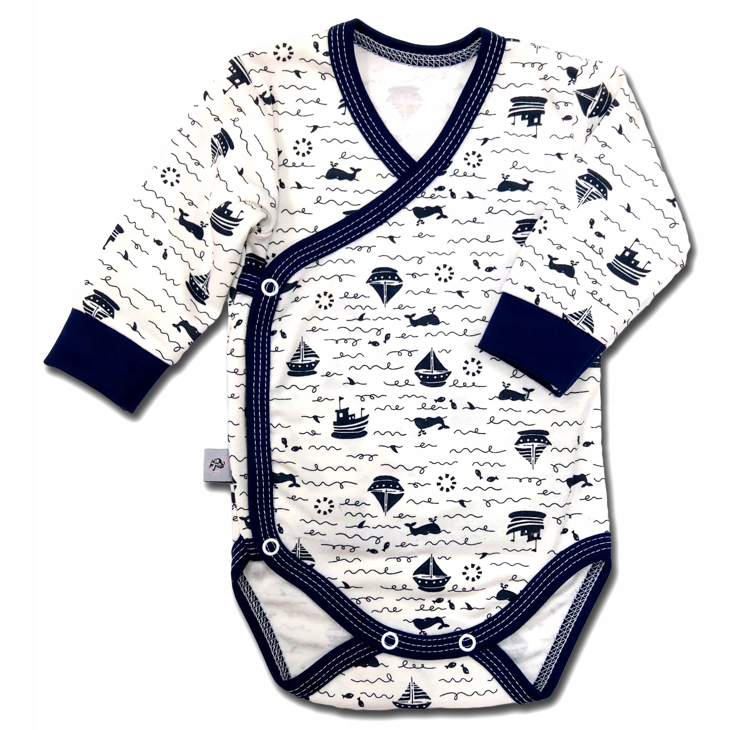 

Bawełniane Body Kopertowe Długi rękaw Statki r.80