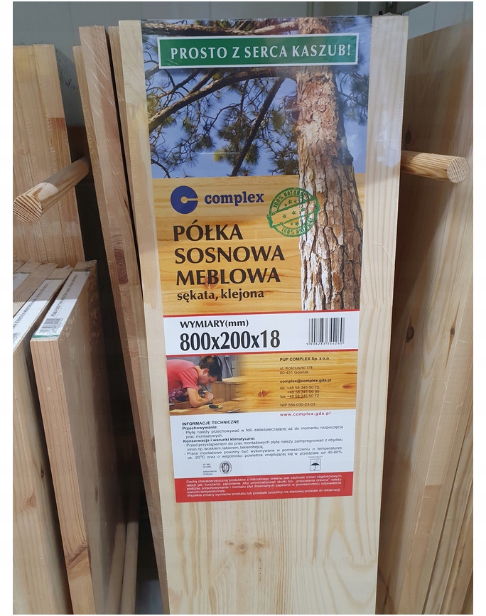 Pólka sosna sękata 800x400x18