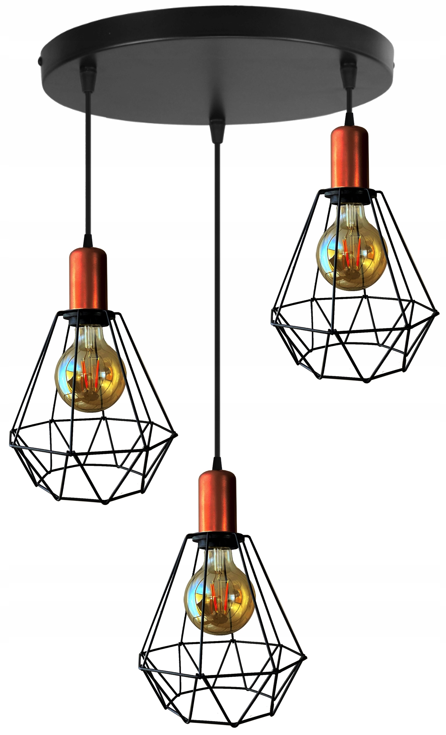 

Lampa Wisząca Żyrandol Plafon Brylant Miedź Led