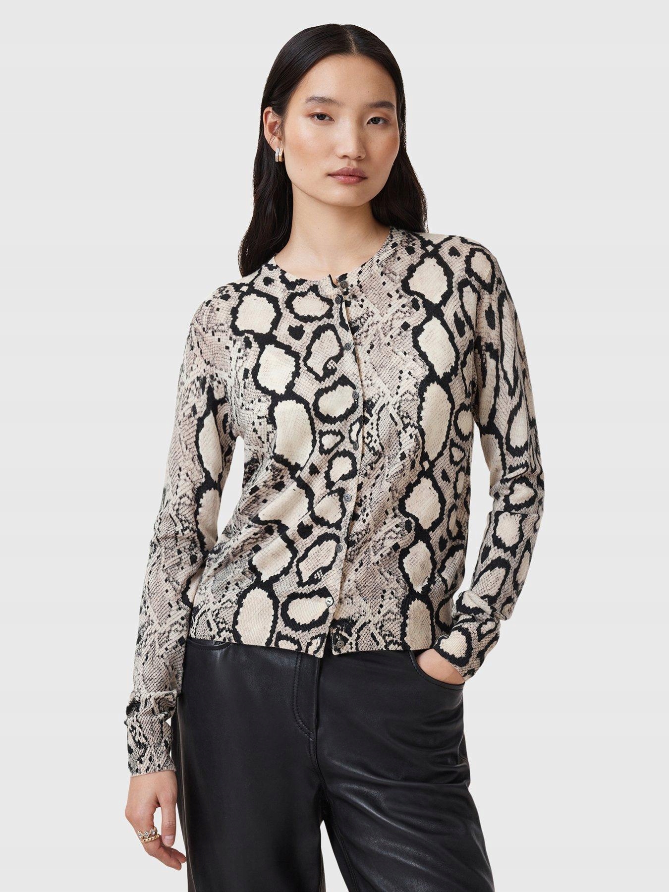 Allsaints Béžový Kardigan Se Zvířecím Vzorem (L)