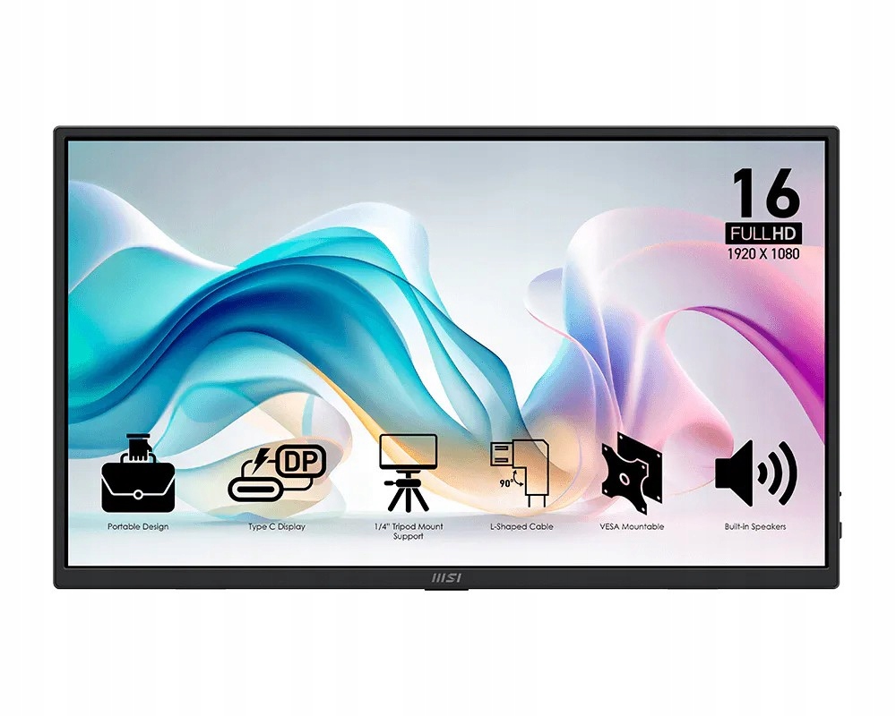 Msi Monitor 15.6 palca Pro MP165 E6 LED/FHD/Flat/60Hz/čierny