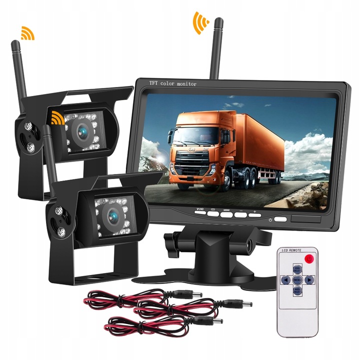 Bezdrôtová Sada Cúvaciej Kamery IP68 7'' 12/24V Monitor