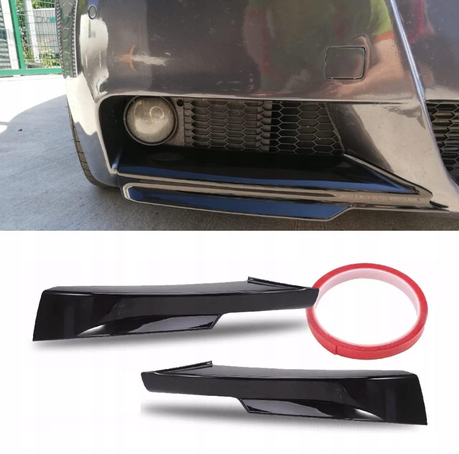 Bmw E90 E91 2005-2008 Černý Lesk M Balíček Splitter Krytka Nárazníku