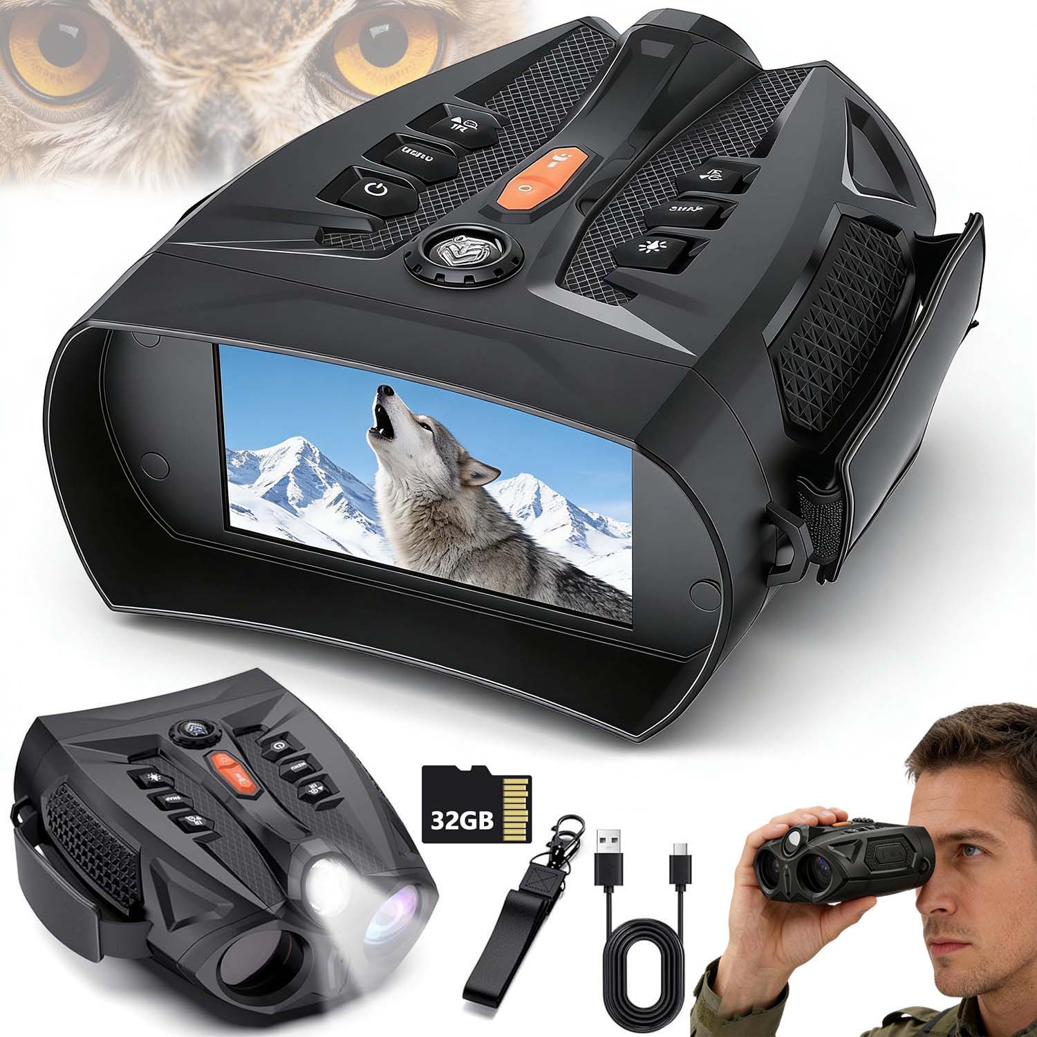 Dalekohled Pro Noční Vidění S Infračerveným Nočním Viděním 800 M Zoom X10 5000 Mah 48 Mp