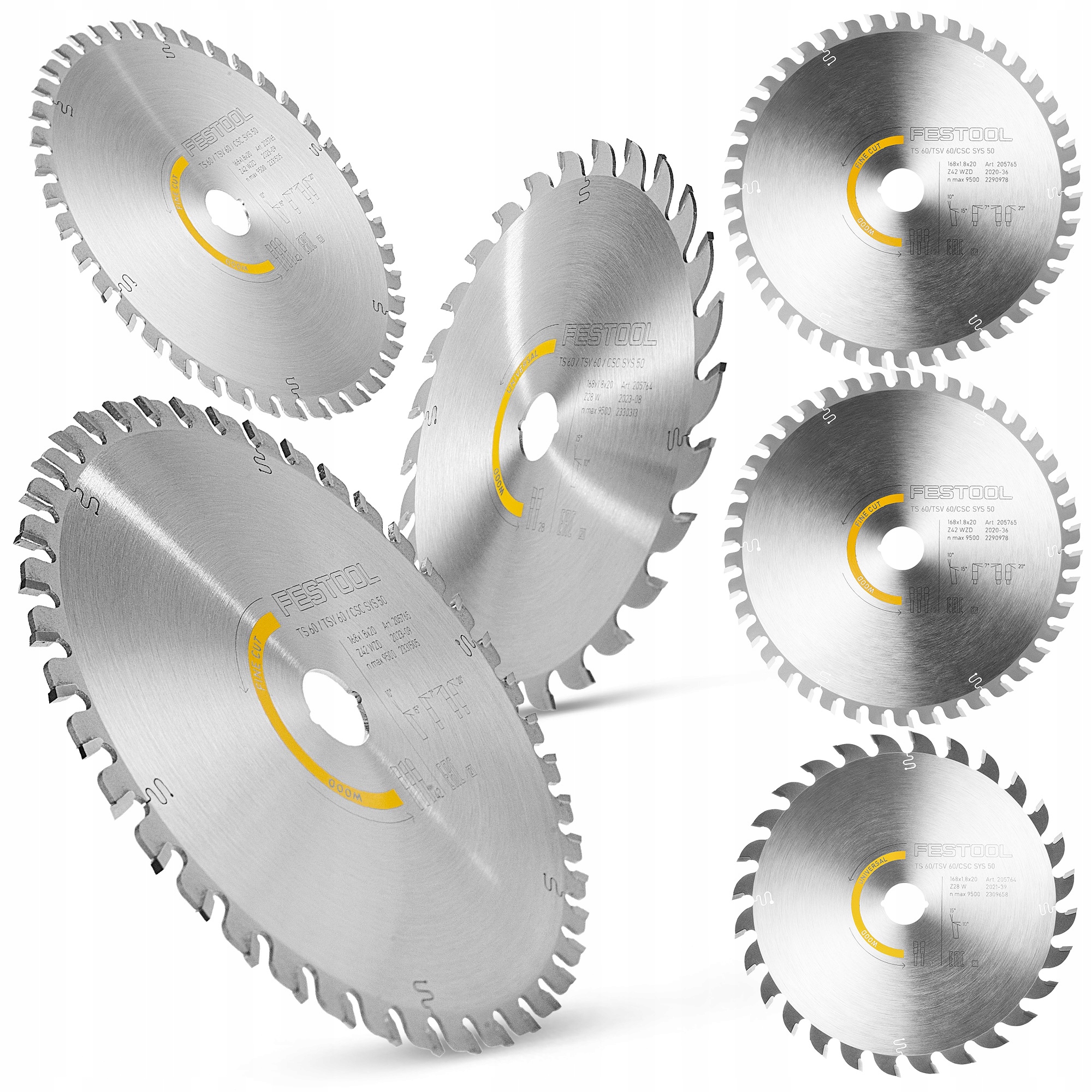 3x Kotouč na dřevo pro ponorné pily 168 mm Pilový kotouč Festool KSB-SORT/3 Sada