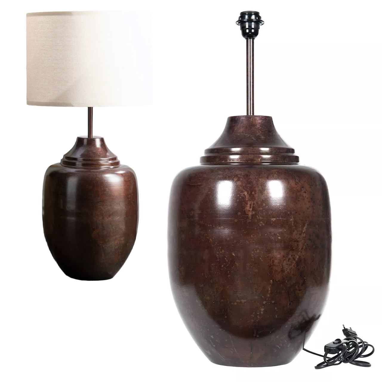 Stojacia Podlahová Lampa 71 cm loft hnedá stolová E27 na čítanie do obývačky