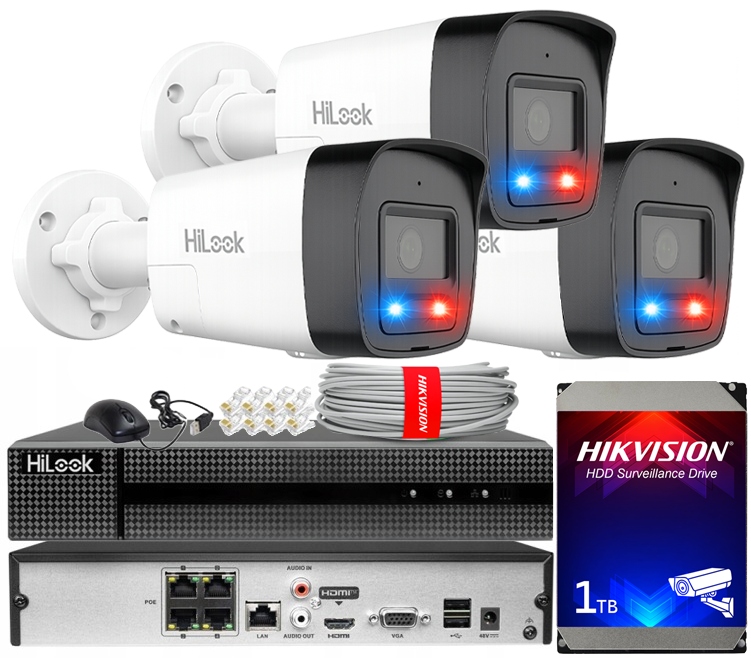 Sada monitorování Ip 3 kamery 8MPx IPC-B180HAP-LUF/SL Live Guard PoE Audio