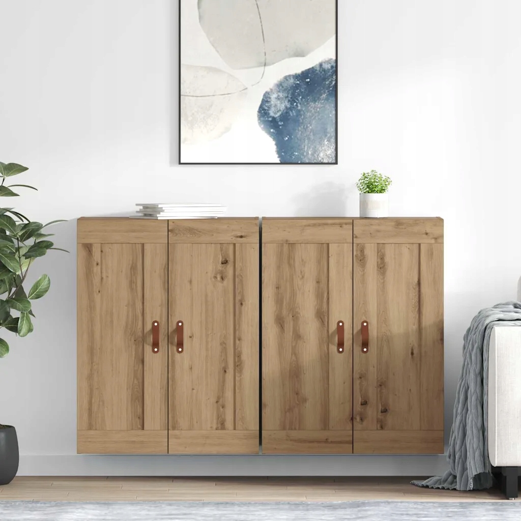 vidaXL Nástěnná skříň Nástěnný 2 pcs Artisanový dub 69,5 x 34 x 90 cm